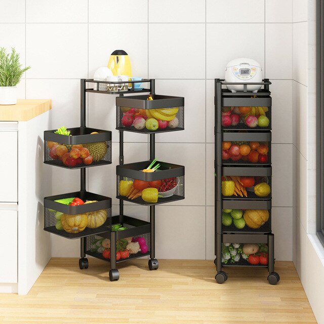 Kitchen Vegetable Holders Floor-to-ceiling Multi-layer Fruit Storage Rack