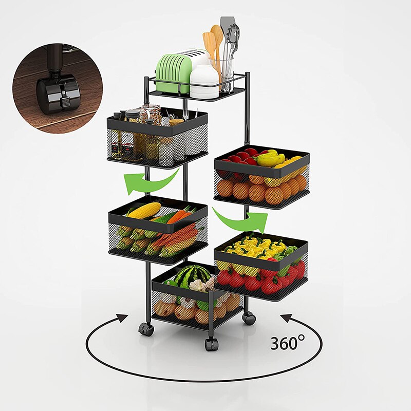 Kitchen Vegetable Holders Floor-to-ceiling Multi-layer Fruit Storage Rack
