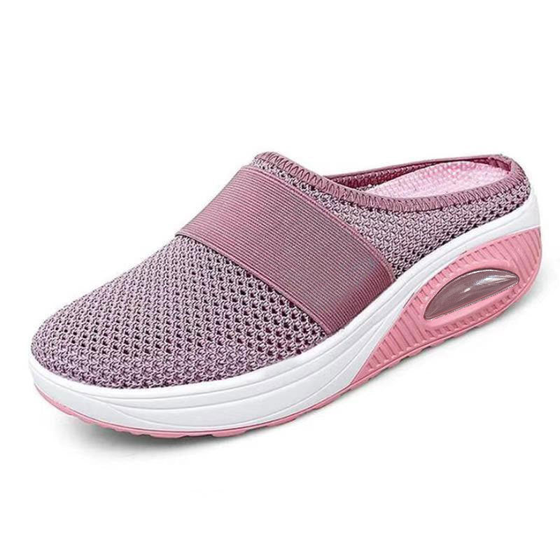 New Women's Slipper Head Large Size Thick Sole Sandals Platform Breathable Mesh Flat Shoes Women Flip Flops