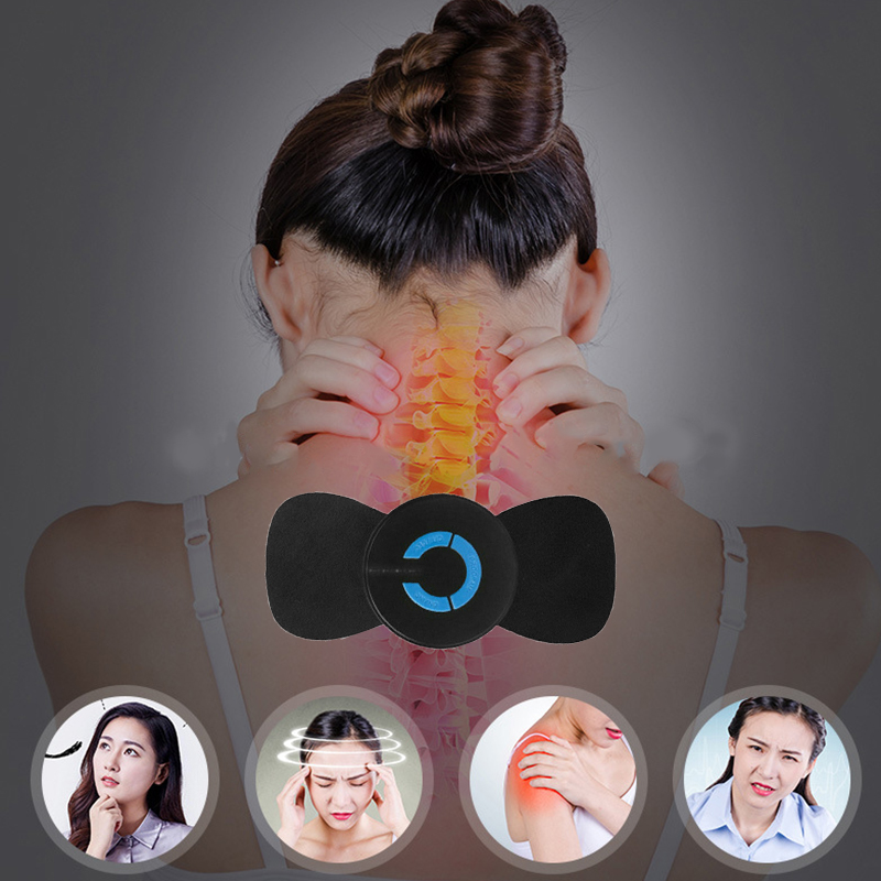 Electric Cervical Vertebra Spine Massager Massage Sticker EMS Pulse Neck Shoulder Whole Body Portable Massage Device